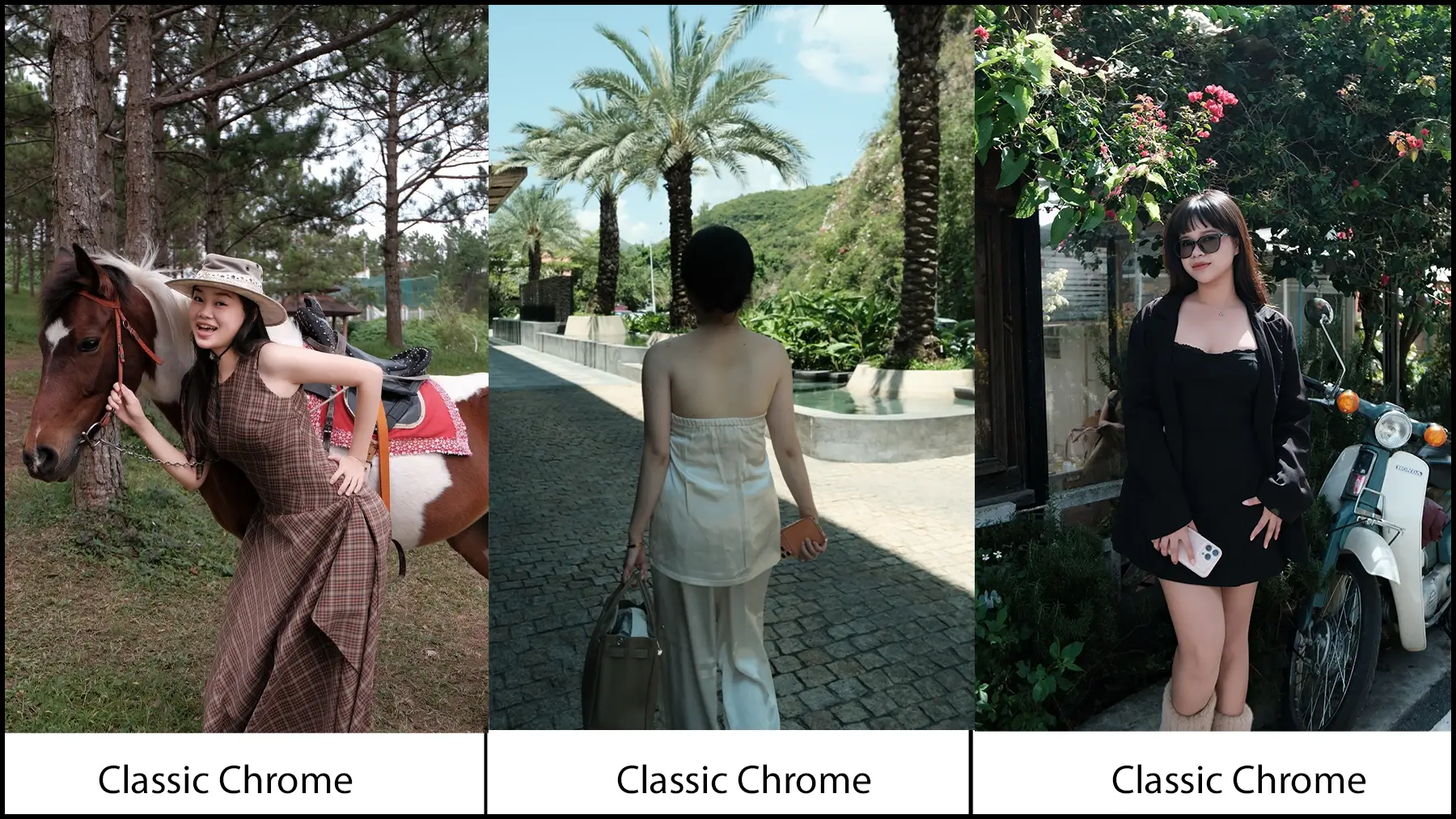Ảnh Fujifilm màu Classic Chrome và tone da trắng hồng tại Đà Lạt
